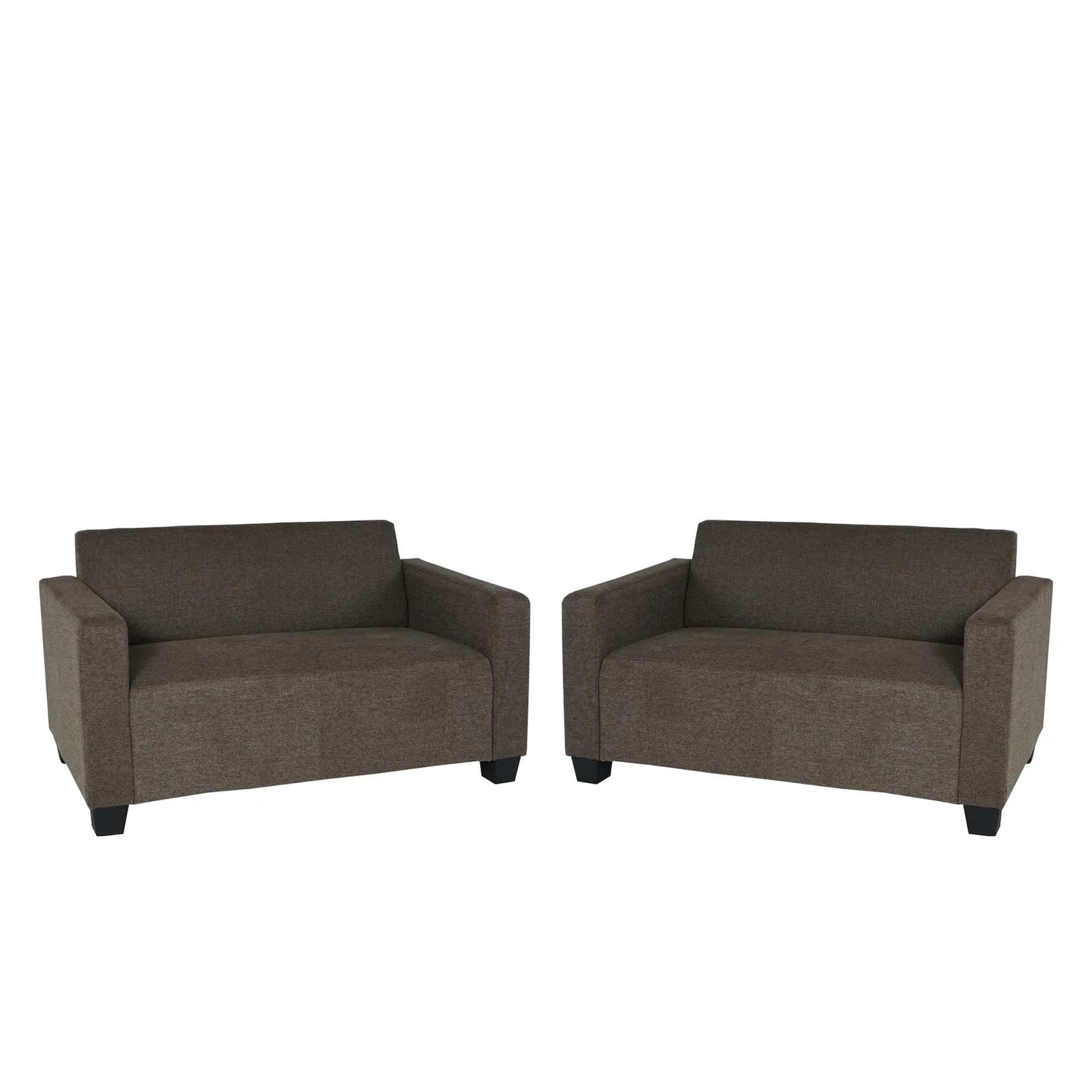 MCW Sofa-Garnitur 2x 2er Sofa Moncalieri Stoff Braun