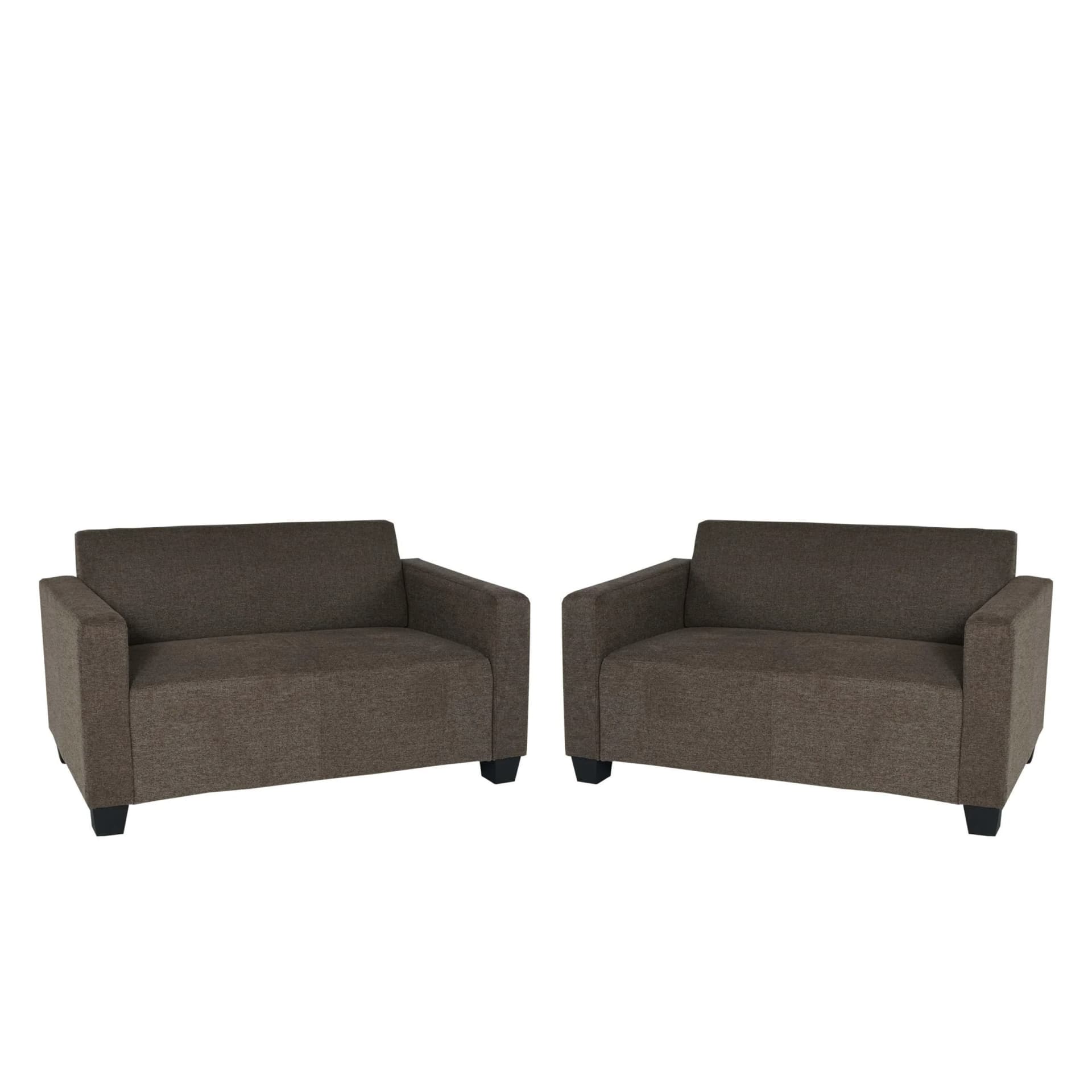 MCW Sofa-Garnitur 2x 2er Sofa Moncalieri Stoff Braun - Bild 2