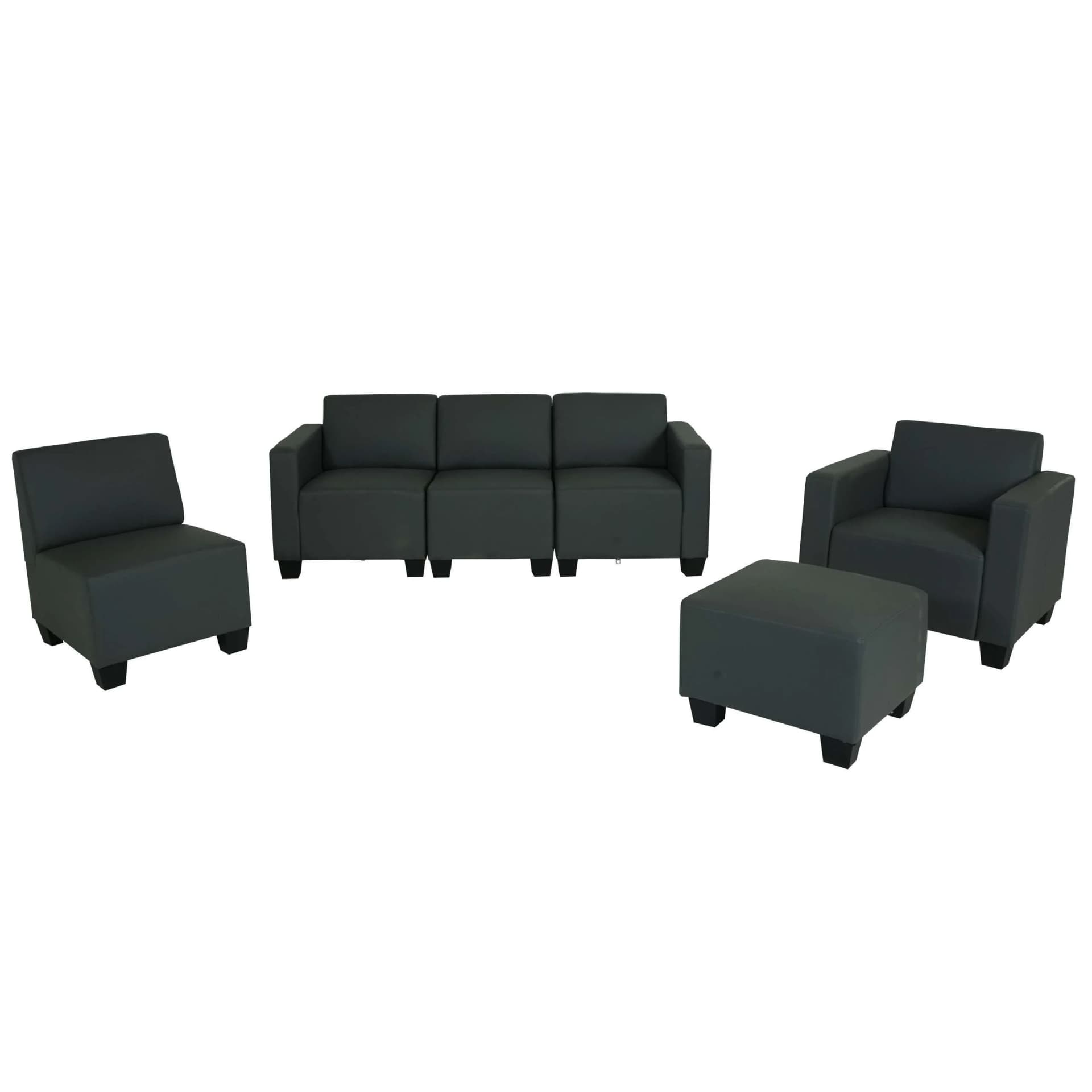 Modulares Sofa-System Moncalieri Kunstleder Dunkelgrau - Bild 2