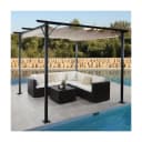Pergola MCW-C42 Garten Pavillon 6cm Gestell Schiebedach Creme Bild 1