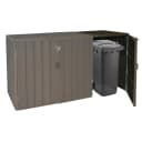 MCW WPC-Mülltonnenverkleidung Erweiterung Premium Braun Metall Holzoptik Bild 1