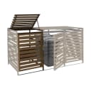 MCW Mülltonnenbox XL Massivholz Dunkelbraun Bild 1