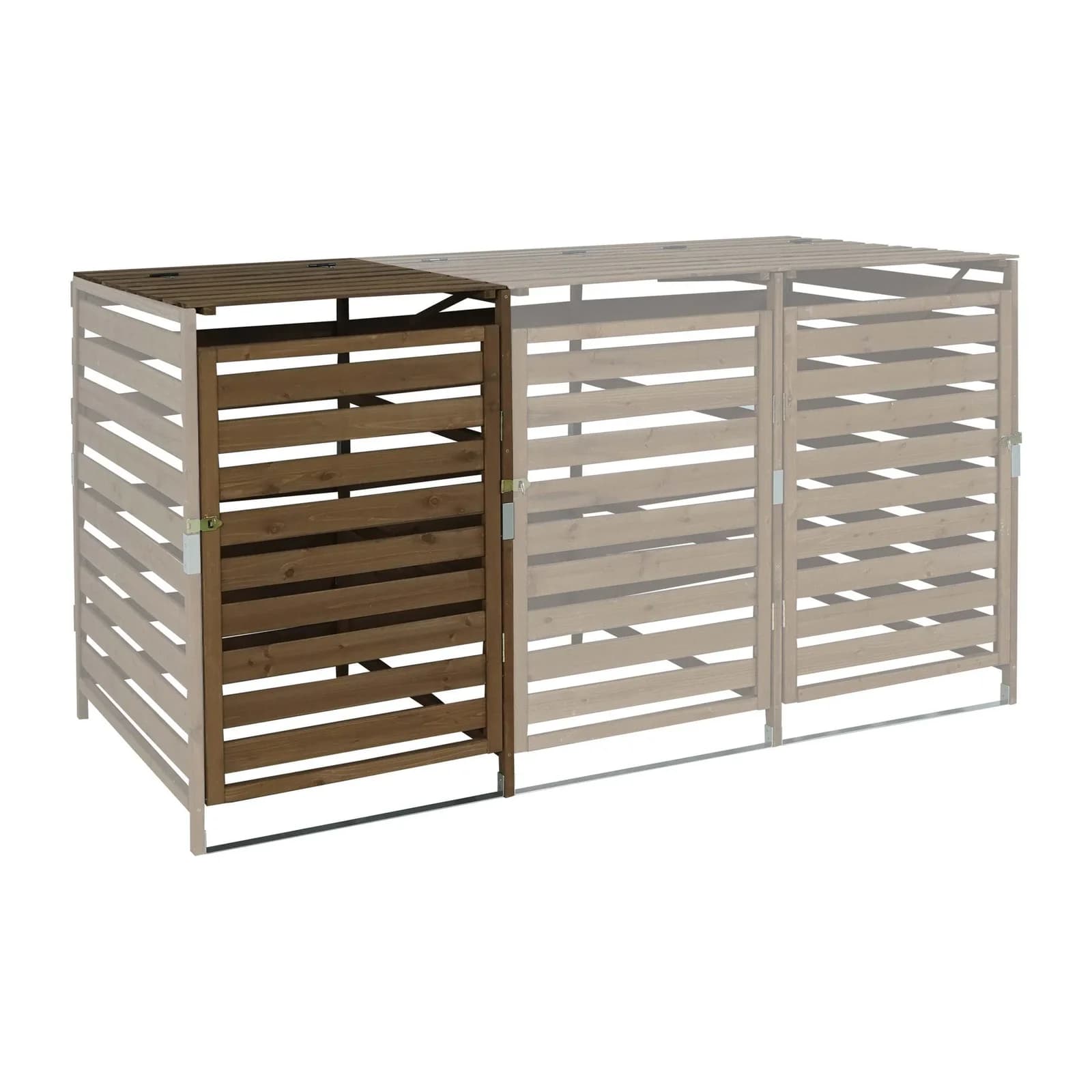 MCW Mülltonnenbox XL Massivholz Dunkelbraun - Bild 2