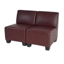 MCW Modular 2-Sitzer Sofa Moncalieri Kunstleder Rot-Braun Ohne Armlehnen Bild 1