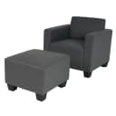 MCW Modular Sessel Loungesessel mit Ottomane Moncalieri Kunstleder Dunkelgrau Bild 1