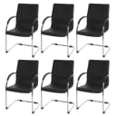 MCW 6er-Set Esszimmerstuhl Perm Freischwinger Küchenstuhl Lehnstuhl Stuhl Stahl Schwarz Bild 2