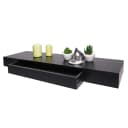 MCW Wandregal H37 mit Schublade Massivholz Schwarz Bild 1