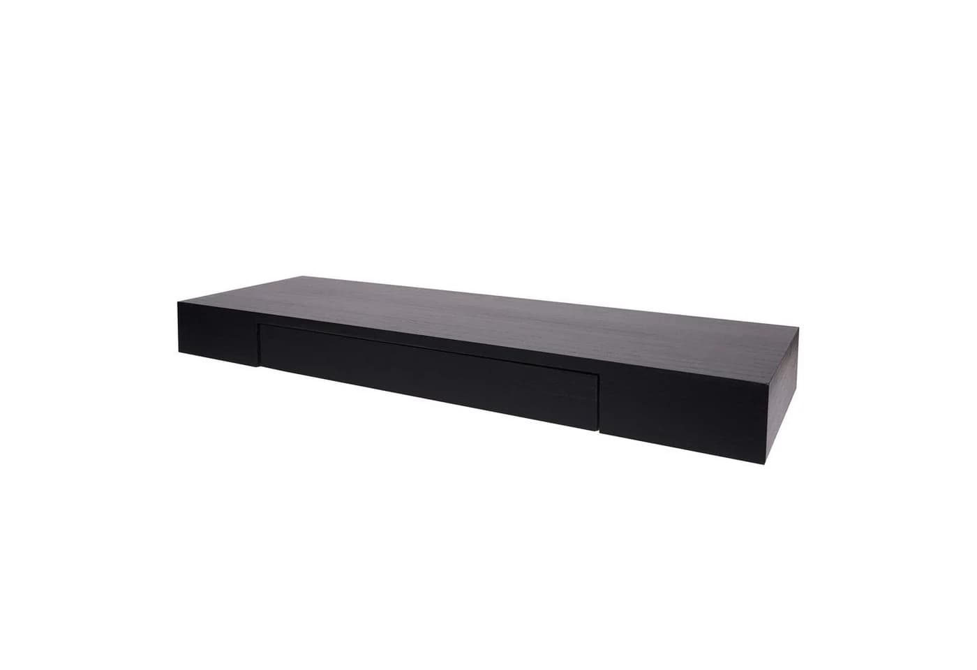 MCW Wandregal H37 mit Schublade Massivholz Schwarz - Bild 2