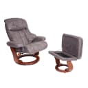 MCA Relaxsessel Edmonton TV-Sessel mit Hocker Dunkelgrau Walnuss-Optik Bild 1