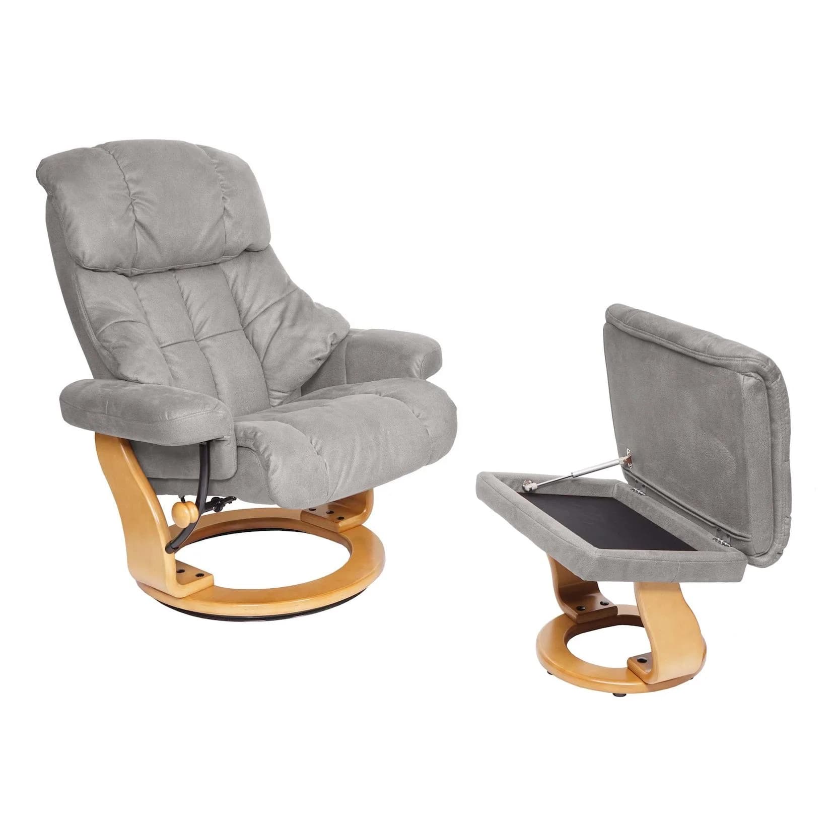 MCA Relaxsessel Edmonton TV-Sessel mit Hocker Hellgrau