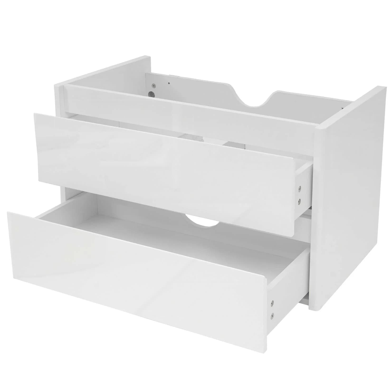 MCW Waschbeckenunterschrank Weiß Hochglanz Soft-Close