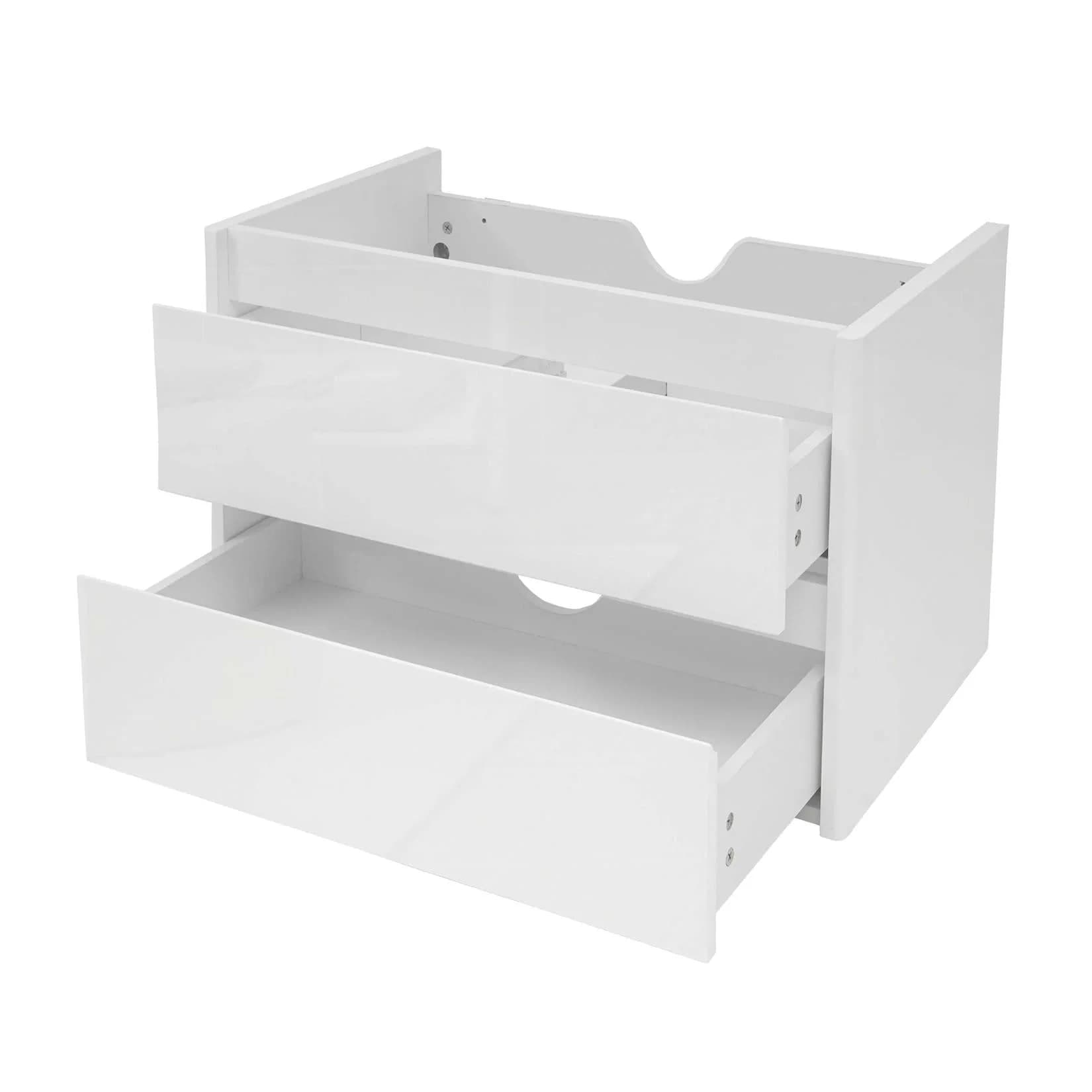 MCW Waschbeckenunterschrank Hochglanz Soft-Close Weiß