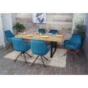 MCW 6er-Set Esszimmerstuhl MCW-G67 Samt türkis-blau mit Armlehne Bild 1