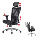 SIHOO Bürostuhl Schwarz Ergonomisch Verstellbare Armlehne 150kg Bild 1