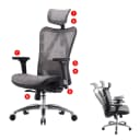 SIHOO Bürostuhl ergonomisch mit verstellbarer Armlehne grau Bild 1