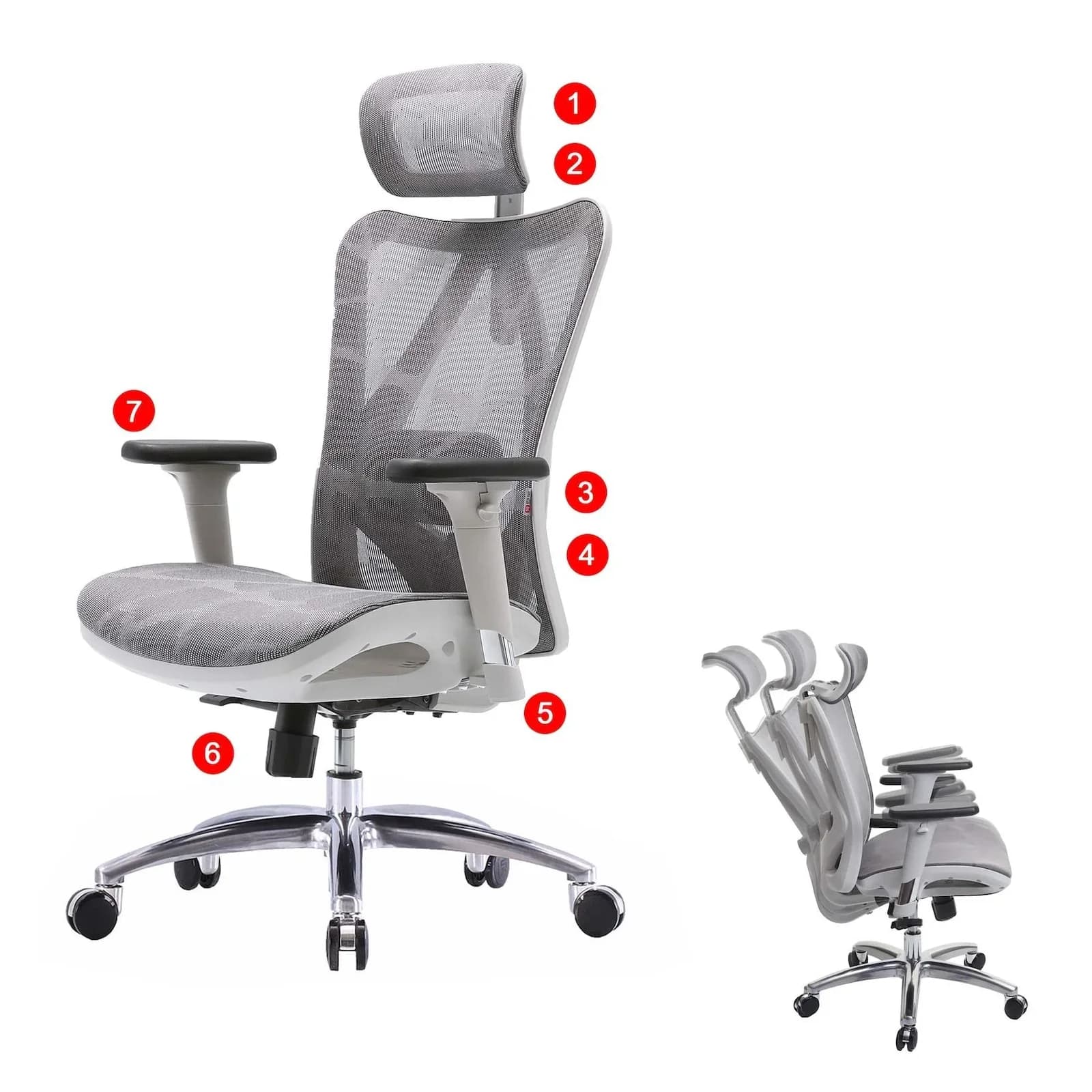 SIHOO Bürostuhl SIHOO-J87 Rückenlehne verstellbar