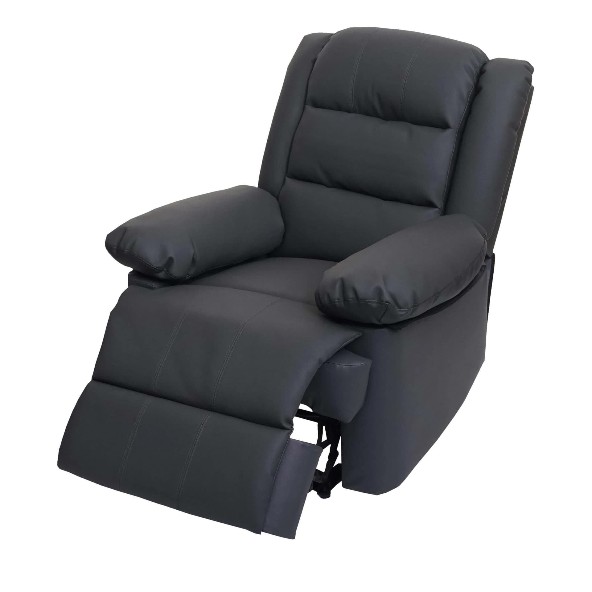 Fernsehsessel MCW-G15 Grau Leder Kunstleder Relaxsessel - Bild 2