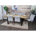 Esszimmer-Set MCW-K16 5-tlg. Hellgrau Samt Metall Bild 1