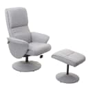 MCW Relaxsessel Stockholm Fernsehsessel mit Hocker Stoff hellgrau Bild 2