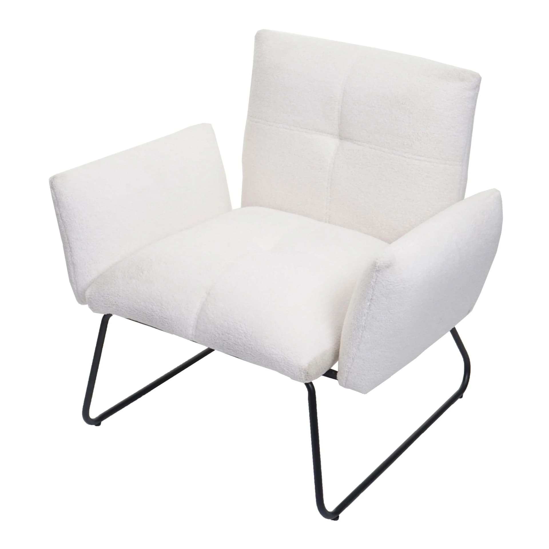 Lounge-Sessel MCW-K34 Cocktailsessel Bouclé Stoff Weiß MVG-zertifiziert - Bild 2