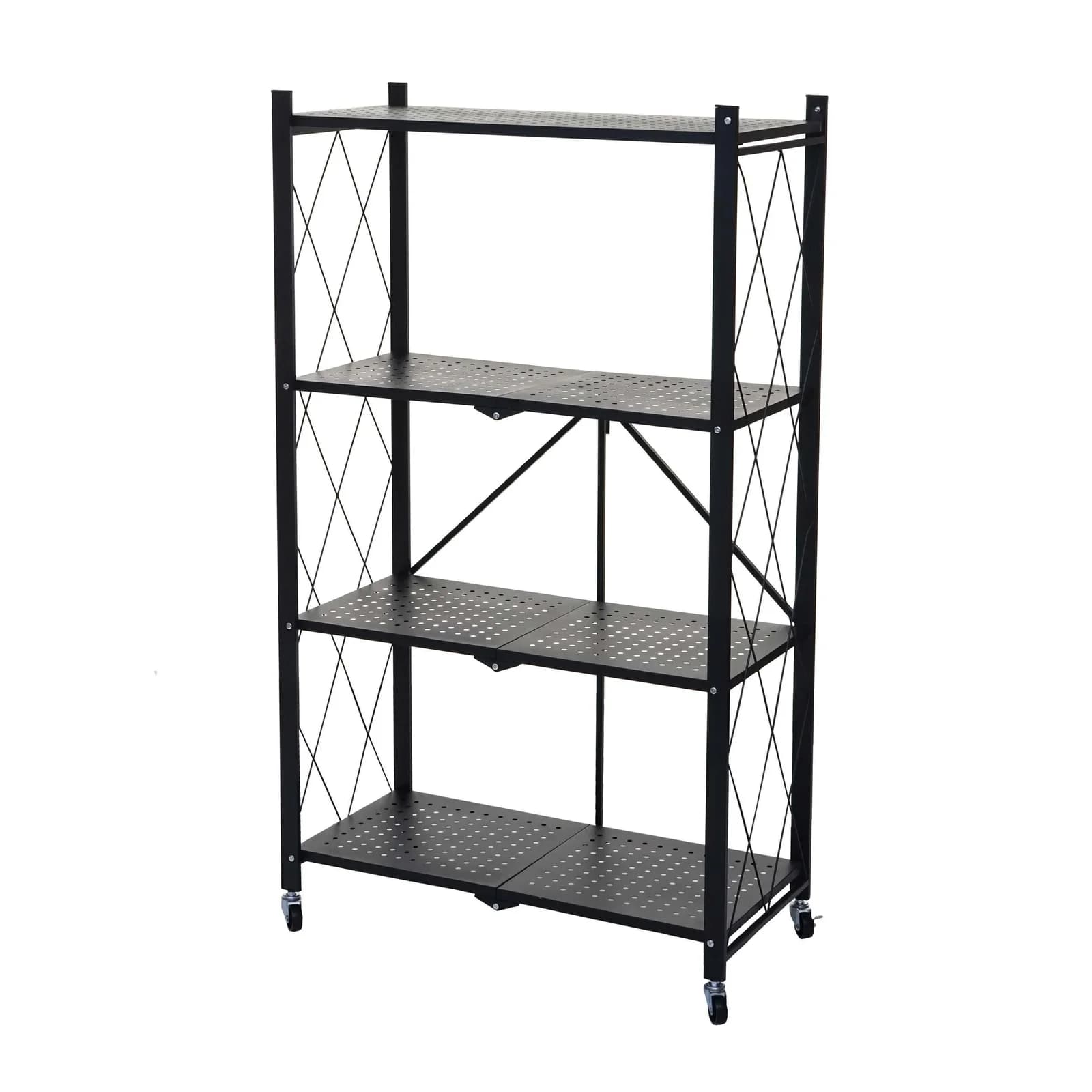 MCW Regal MCW-J85 Standregal Wohnregal Faltbar Stahl Schwarz 4 Ebenen - Bild 2