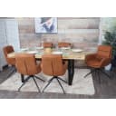 6er-Set Esszimmerstuhl MCW-K32 drehbar braun Wildleder-Optik Bild 1