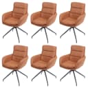 6er-Set Esszimmerstuhl MCW-K32 drehbar braun Wildleder-Optik Bild 2