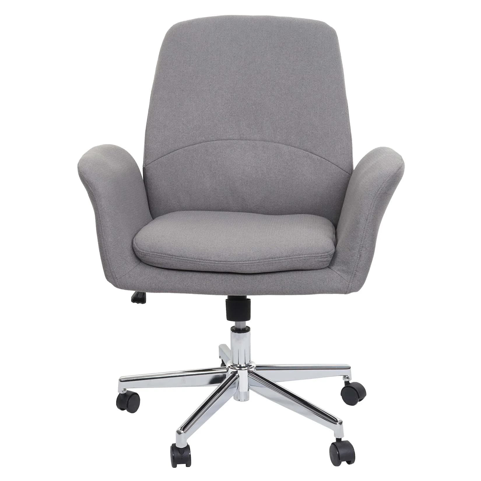 Bürostuhl MCW-K23 grau mit Armlehne Stoff