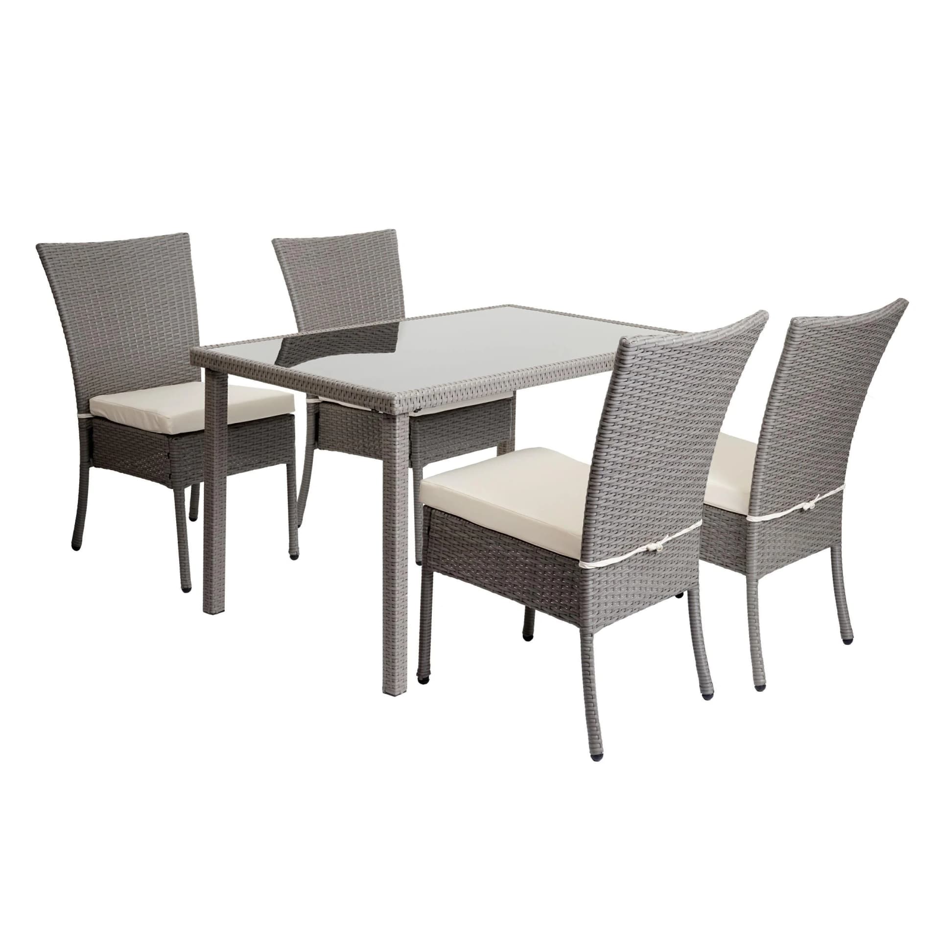 MCW Poly-Rattan Garnitur MCW-G19 4-Sitzer Grau Creme - Bild 2