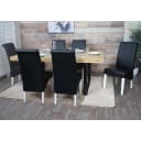 MCW 6er-Set Esszimmerstuhl Cesena Leder Schwarz Weiße Füße Bild 1