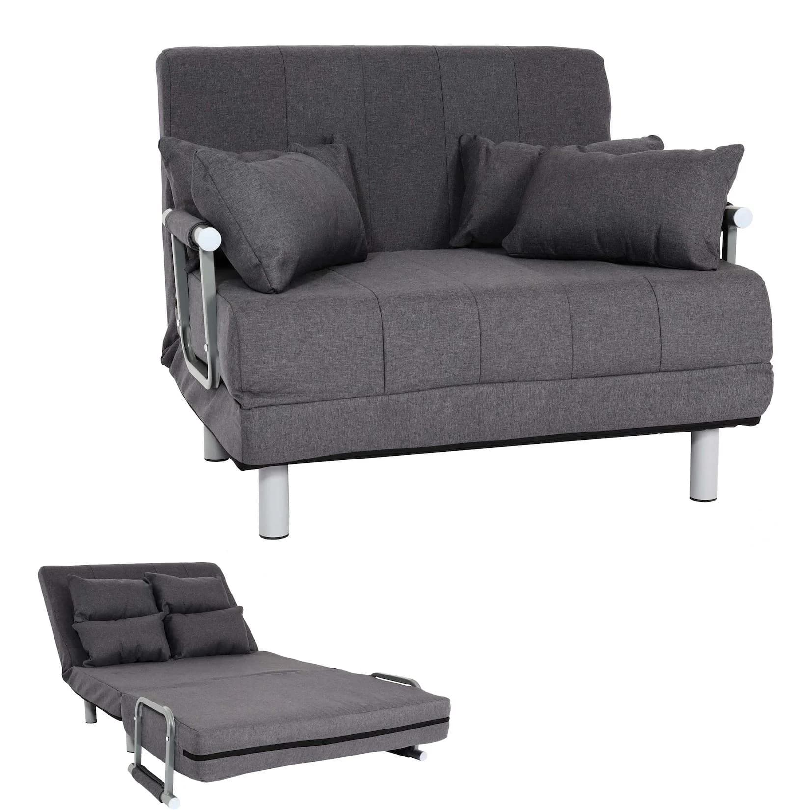 MCW Schlafsessel K29 Dunkelgrau mit Klappfunktion und Kissen