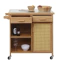 MCW Servierwagen Bambus Braun mit Griff und Schublade Bild 1
