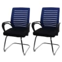 2er-Set Konferenzstuhl MCW-K51 Besucherstuhl Freischwinger blau Bild 1
