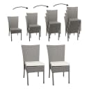 MCW 2er-Set Poly-Rattan Stuhl Grau mit Kissen Bild 1