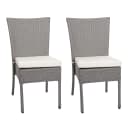 MCW 2er-Set Poly-Rattan Stuhl Grau mit Kissen Bild 2