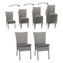 MCW 2er-Set Poly-Rattan Stuhl Grau Stapelbar mit Kissen Bild 1
