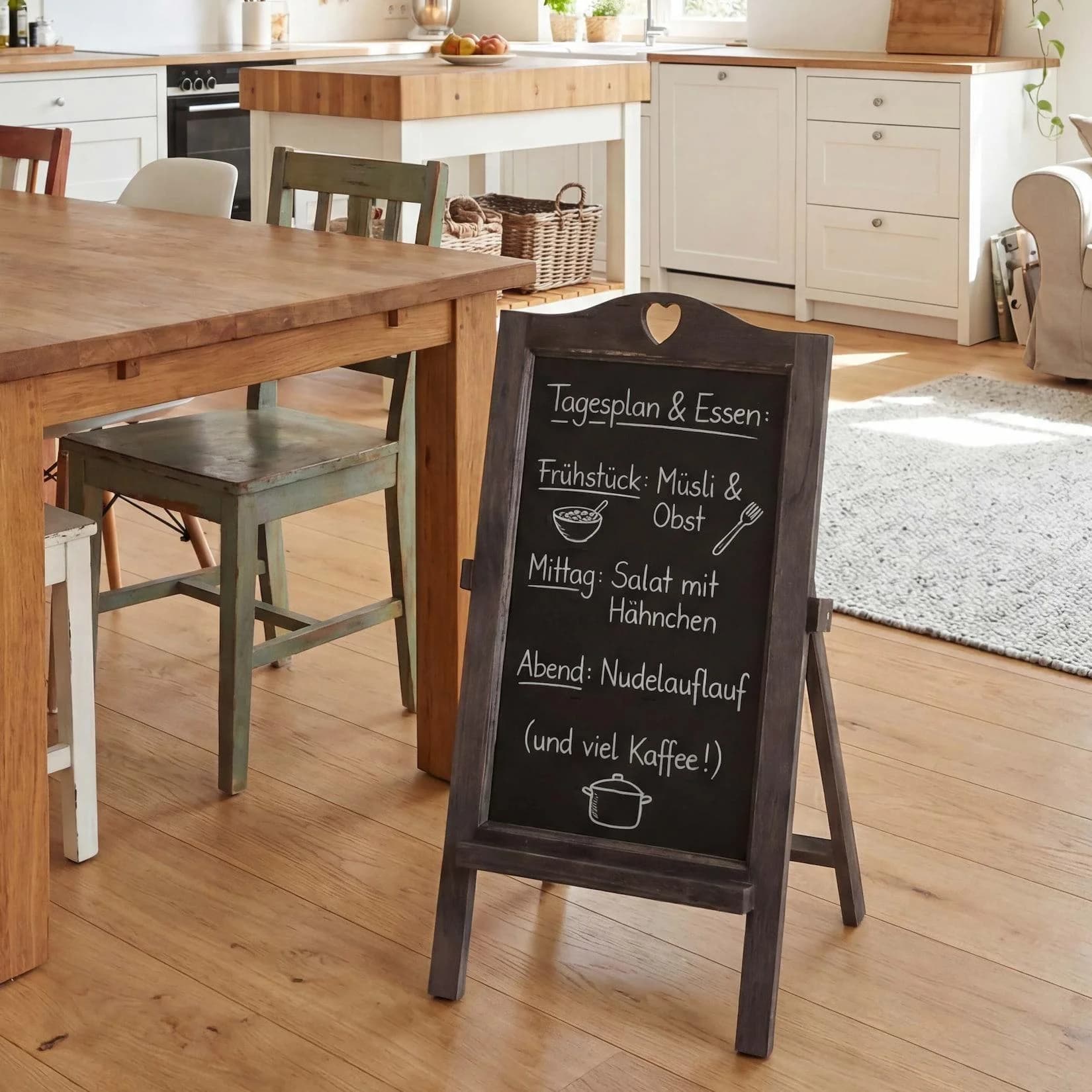MCW-E51 Werbetafel Kreidetafel Shabby-Look Vintage Grau-Braun