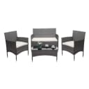 MCW Poly-Rattan Garnitur MCW-F55 Grau Creme 4-Sitzer Balkon Lounge Set Bild 1