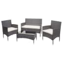 MCW Poly-Rattan Garnitur MCW-F55 Grau Creme 4-Sitzer Balkon Lounge Set Bild 2