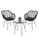 Poly-Rattan Garnitur MCW-G17 Balkon-Set Gartengarnitur Sitzgruppe Stuhl Seil Anthrazit Kissen Anthrazit Bild 1