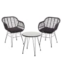 Poly-Rattan Garnitur MCW-G17 Balkon-Set Gartengarnitur Sitzgruppe Stuhl Seil Anthrazit Kissen Anthrazit Bild 2