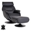 MCW Relaxsessel mit Hocker MCW-K99 Schwarz Wippfunktion Drehbar Bild 1