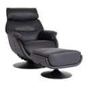 MCW Relaxsessel mit Hocker MCW-K99 Schwarz Wippfunktion Drehbar Bild 2