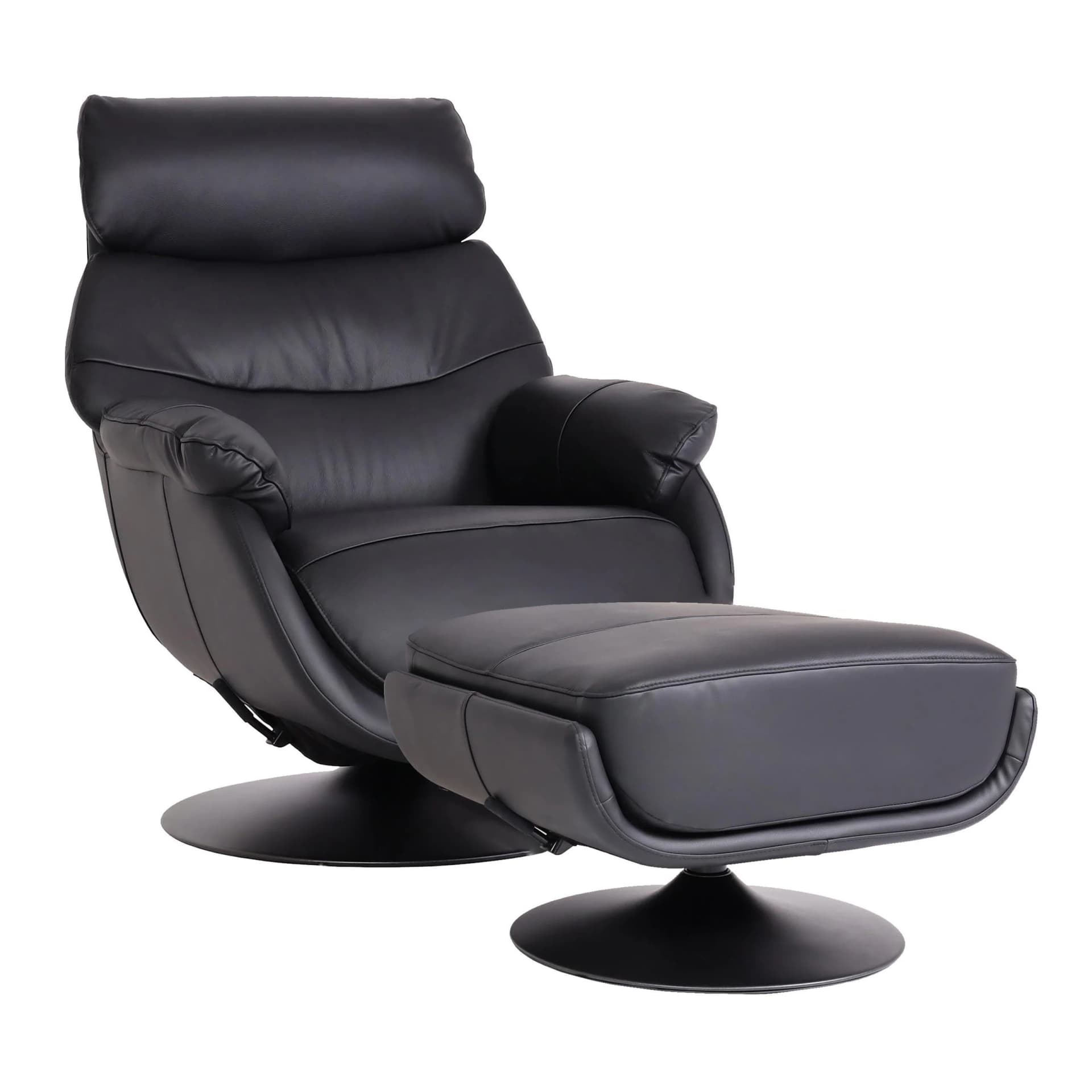 MCW Relaxsessel mit Hocker MCW-K99 Schwarz Wippfunktion Drehbar - Bild 2