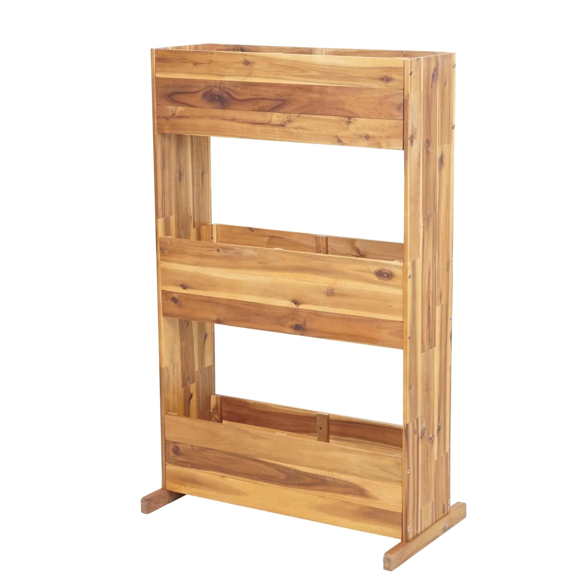MCW Pflanzkastenregal 3 Reihen Braun Akazie Holz Outdoor - Bild 2