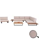 MCW Garten-Garnitur mit Sessel MCW-H54, Lounge-Set Sofa, Akazie Aluminium, Beige Bild 1