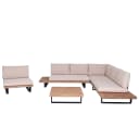 MCW Garten-Garnitur mit Sessel MCW-H54, Lounge-Set Sofa, Akazie Aluminium, Beige Bild 2