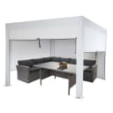 MCW Pergola 3x3m mit Seitenwand weiß Lamellen-Pavillon Bild 1