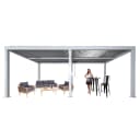 Pergola MCW-L46 Gartenpavillon Lamellen-Pavillon 11cm Aluminium-Gestell Regenrinne Sturmfest 3x6m Weiß Bild 1