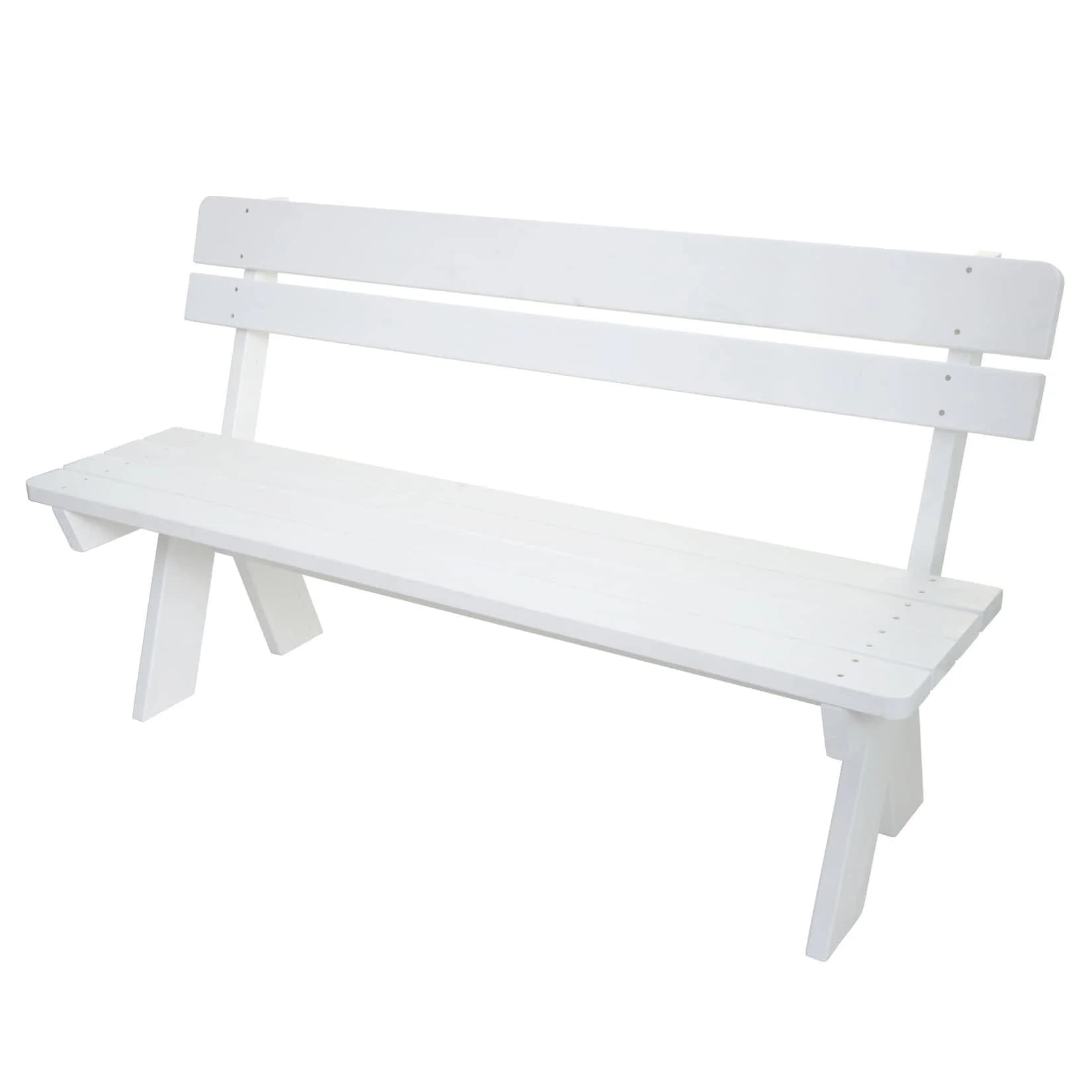 MCW Gartenbank MCW-L66 Weiß Massivholz 148cm Gastronomie-Qualität